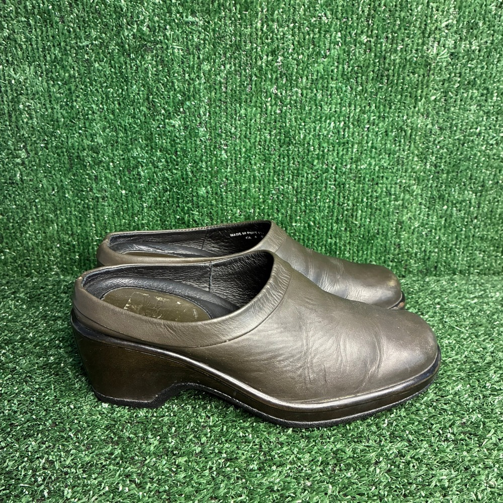 Dansko Leather Clog Mule Slip On Wedge Heel Casual Comfort Brown Womens Sz 8.5-9